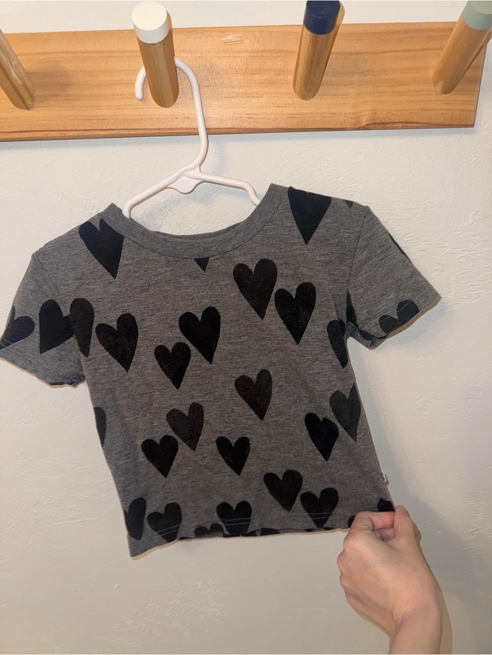 🖤 little Sleepies grey bamboo heart tee shirt